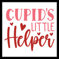 Red and pink text 'Cupid's Little Helper' with red hearts on a white background.